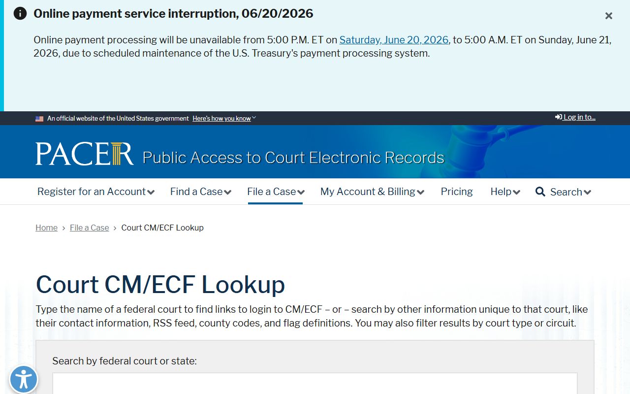 Hertford County court dockets PACER CM ECF lookup
