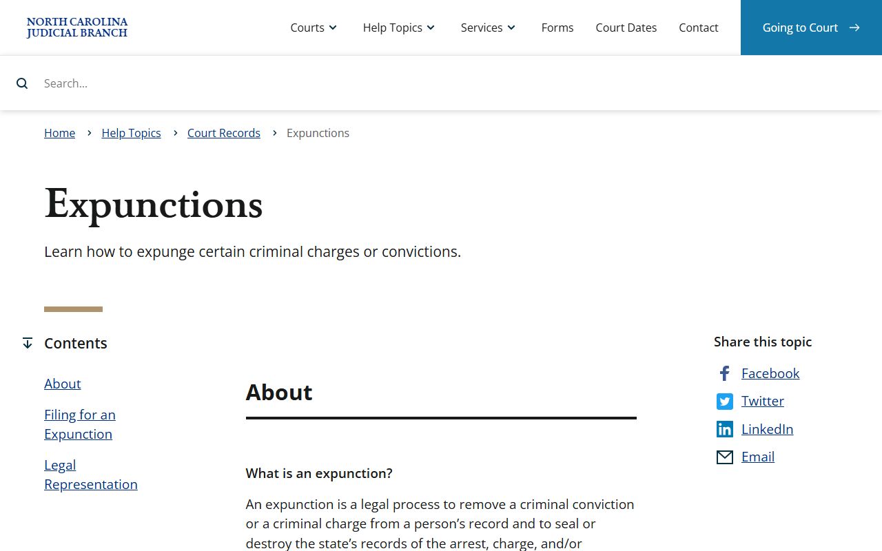 Hertford County criminal court records official expunction guidance