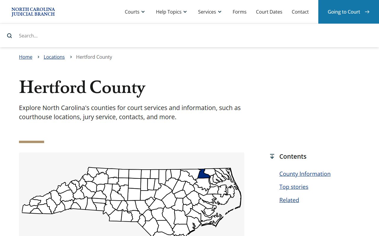 Hertford County court records NC Judicial Branch county page