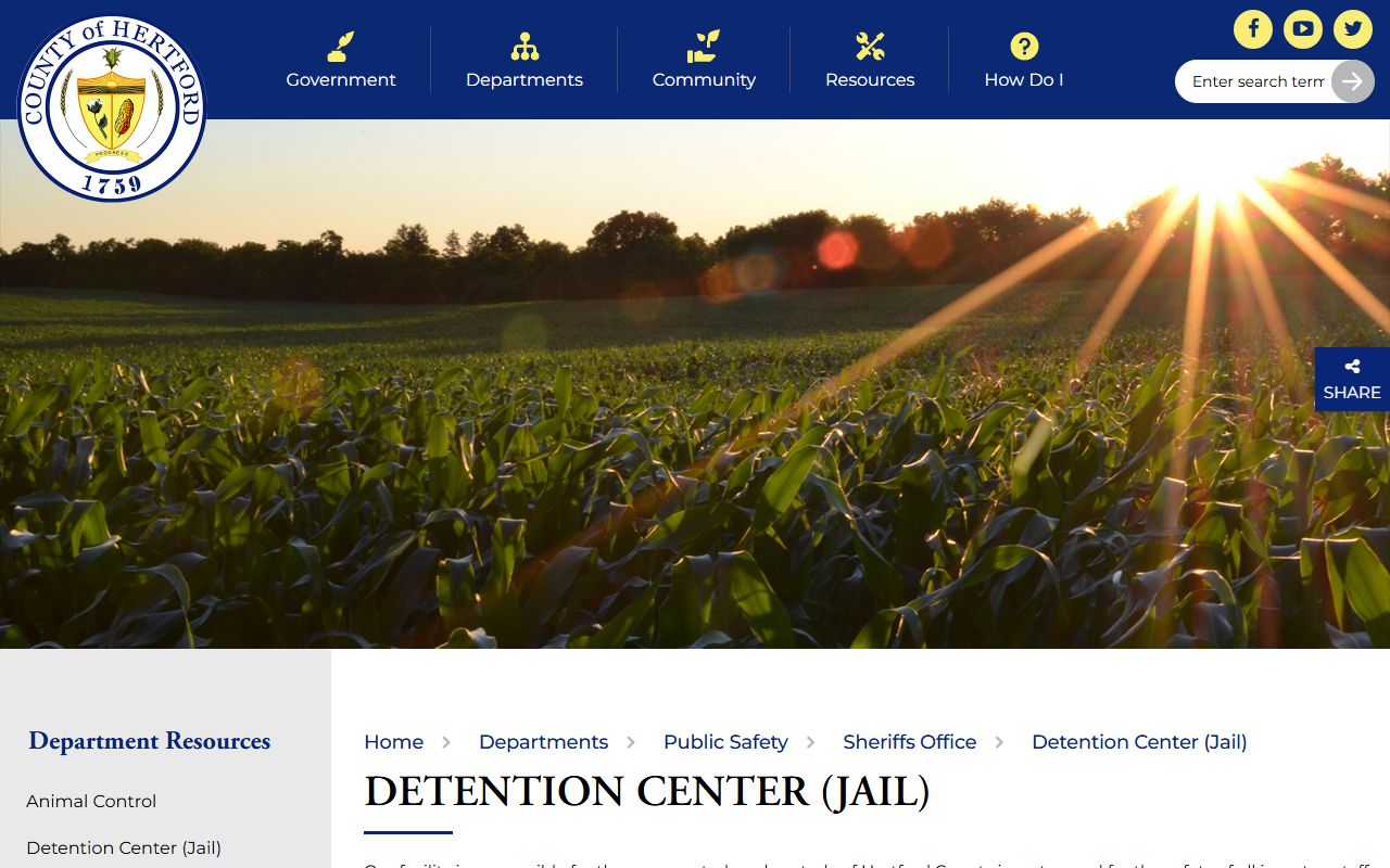 Hertford County inmate records Detention Center information