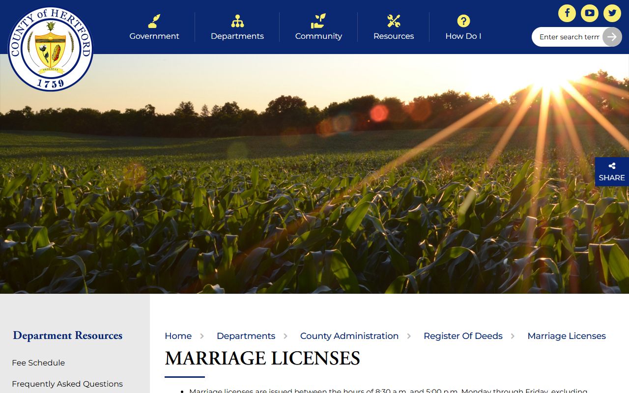Hertford County marriage and divorce records marriage license requirements