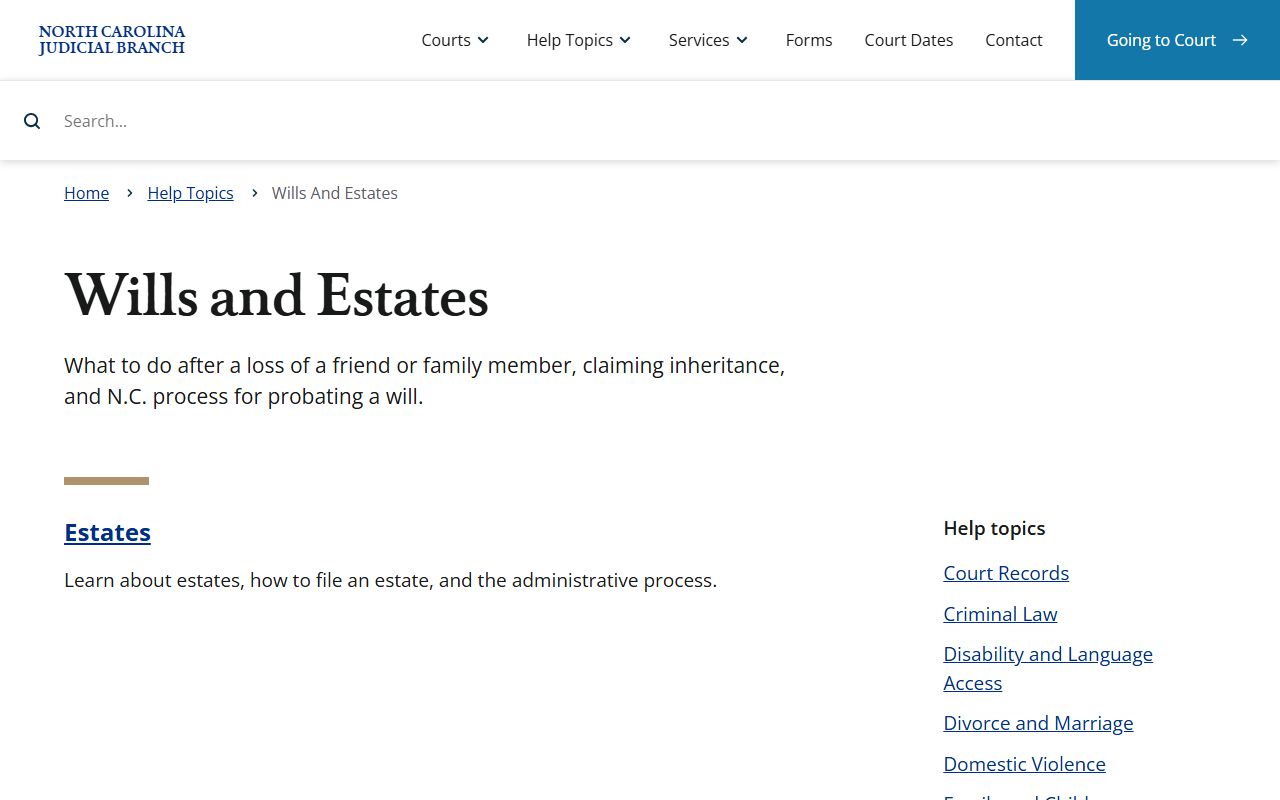 Hertford County probate records wills and estates hub